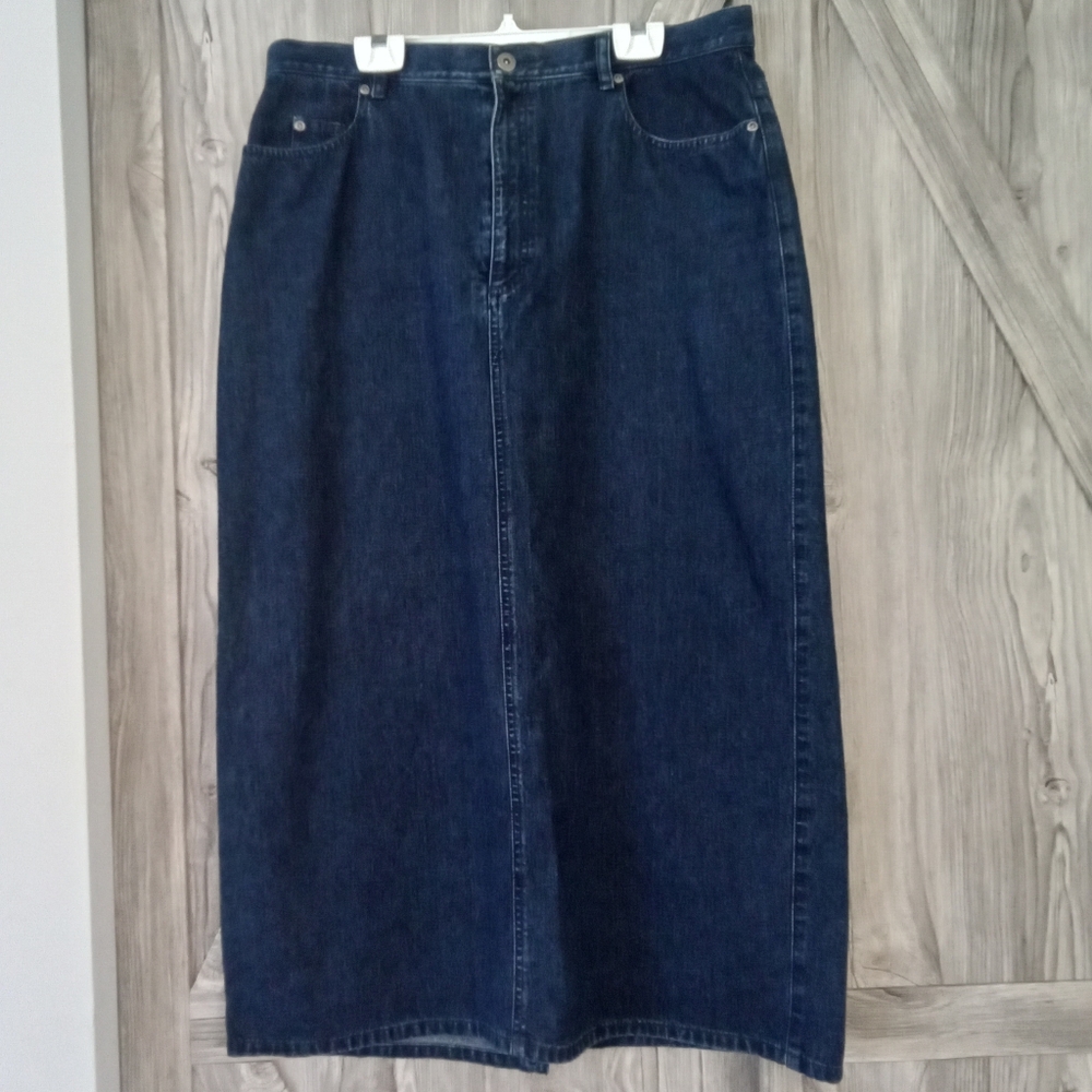 Liz Claiborne Blue Jean Maxi Skirt 14